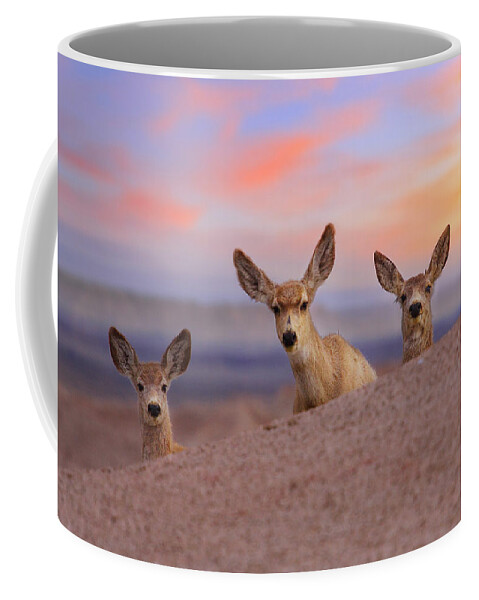 Deer Coffee Mug featuring the photograph Peered by Kadek Susanto