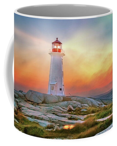 Peggy's Cove Coffee Mug featuring the photograph Peggy's Cove Sunset by Tracy Munson