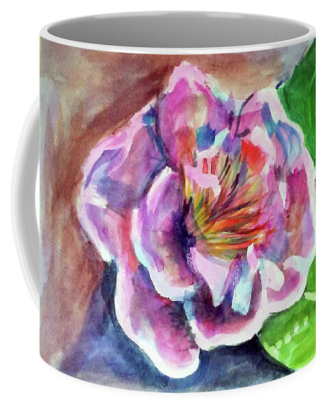 Art Coffee Mug featuring the painting Peony by Loretta Nash