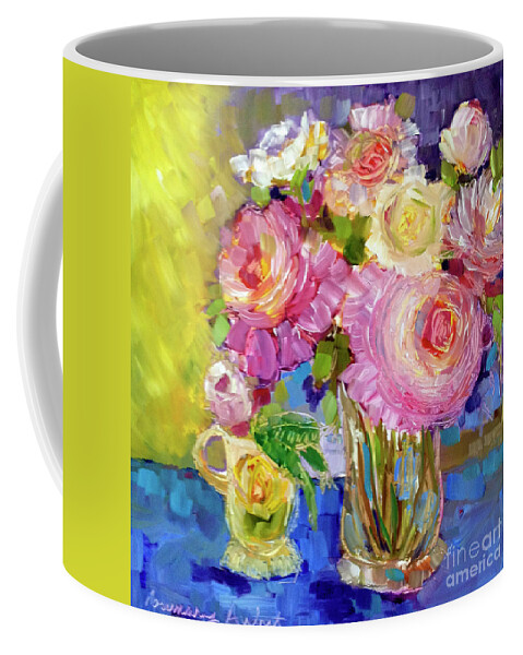 Peony Coffee Mug featuring the painting Peony Love by Rosemary Aubut