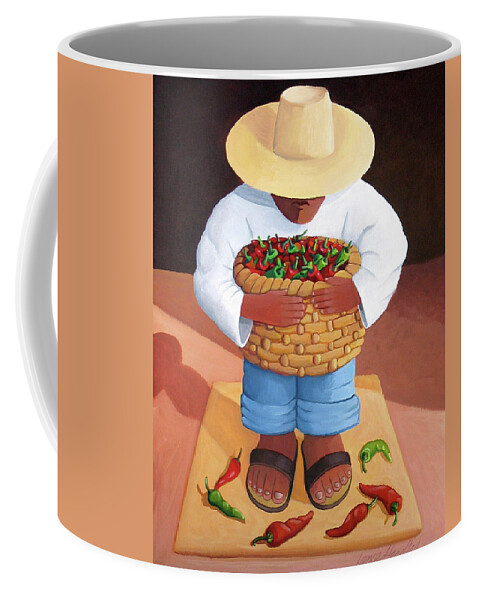 Mexican Coffee Mug featuring the painting Pepper Boy by Lance Headlee