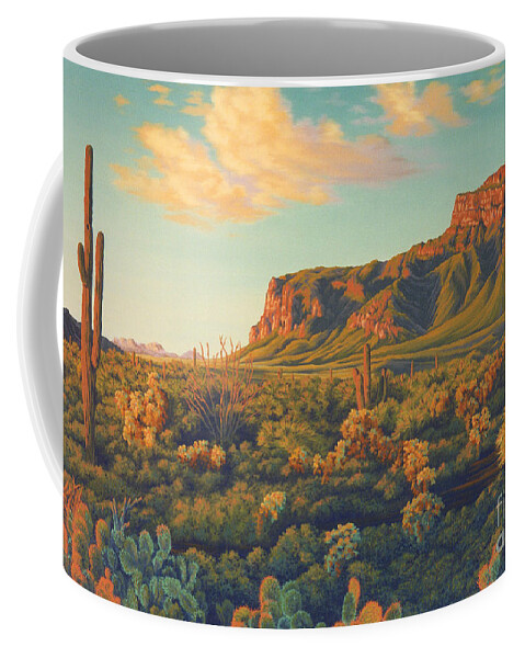 Landscape Coffee Mug featuring the painting Peralta's Gold by Cheryl Fecht