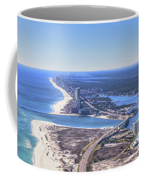 Perdido Pass Coffee Mug featuring the photograph Perdido Pass Bridge 4319 by Gulf Coast Aerials -