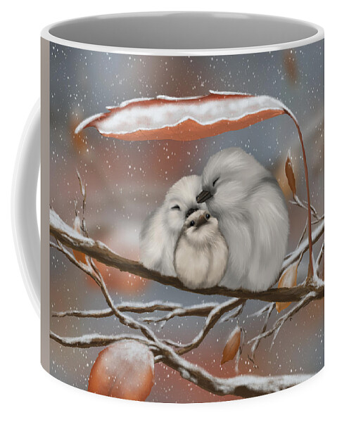 Winter Coffee Mug featuring the painting Perfect love by Veronica Minozzi