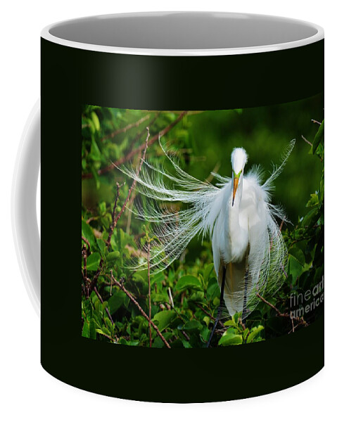 Great White Egret. Wading Bird Coffee Mug featuring the photograph Perfection by Julie Adair