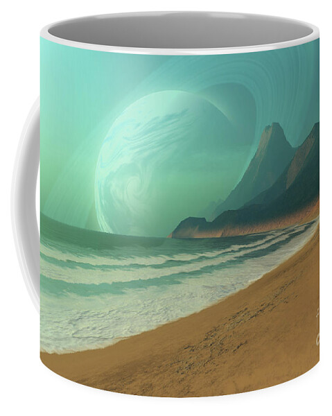 Space Art Coffee Mug featuring the painting Perigee by Corey Ford