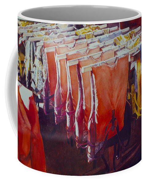 Landscape Coffee Mug featuring the painting Personal Flotation #1 by Barbara Pease