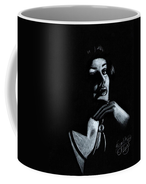 Portrait Coffee Mug featuring the drawing Persuasion by Scarlett Royale