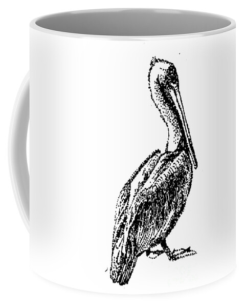 Pelican Coffee Mug featuring the digital art Pete The Pelican by Shelley Myers