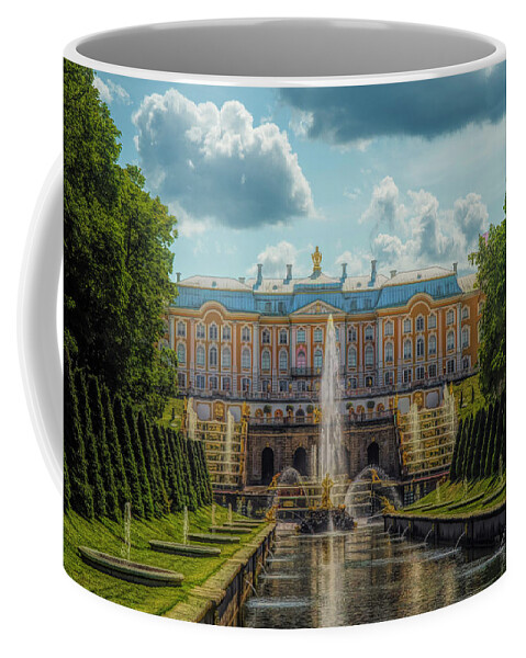 Peterhof Palace; St. Petersburg; Russia; Castle; Palace; Peter The Great; Peterhof Coffee Mug featuring the photograph Peterhof Palace by Mick Burkey