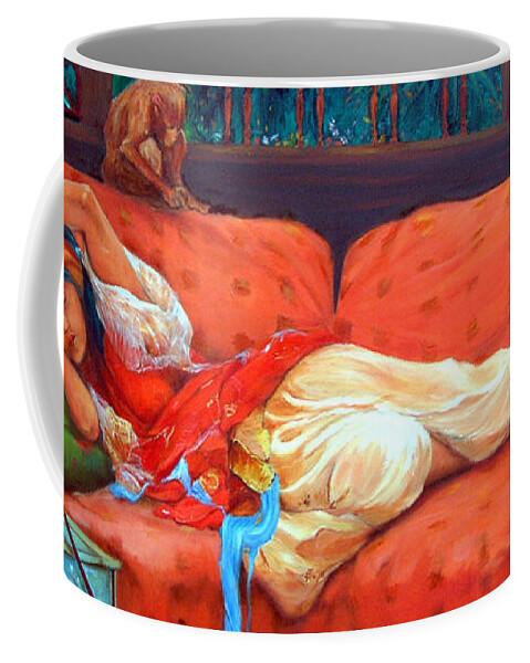 Figurative Art Coffee Mug featuring the painting Petite Somme after A. Bridgman by Portraits By NC