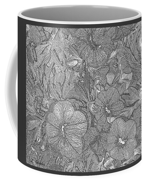Flowers Coffee Mug featuring the drawing Petunias by Lessandra Grimley