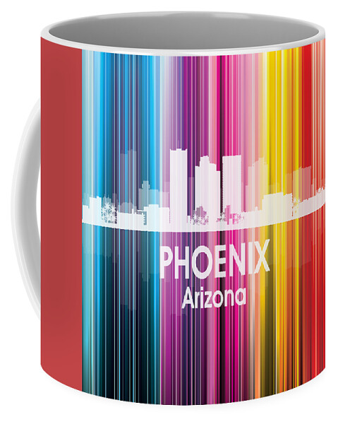 Phoenix Coffee Mug featuring the digital art Phoenix AZ 2 Squared by Angelina Tamez