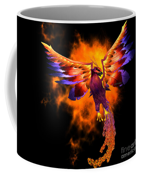 Phoenix Coffee Mug featuring the painting Phoenix Bird by Corey Ford