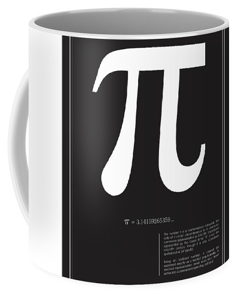 Pi Poster Coffee Mug featuring the mixed media Pi - Mathematical wall art print by Studio Grafiikka
