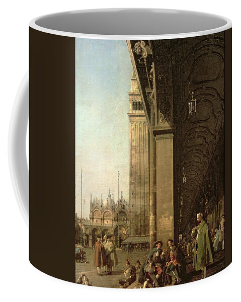 Canaletto Coffee Mug featuring the painting Piazza di San Marco and the Colonnade of the Procuratie Nuove by Canaletto