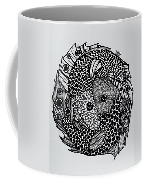 Zodiac Coffee Mug featuring the drawing Pices by Maria Leah Comillas