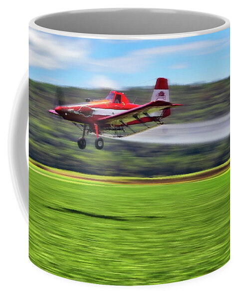 Crop Duster Coffee Mug featuring the photograph Picking It Up and Putting It Down - Crop Duster - Arkansas Razorbacks by Jason Politte