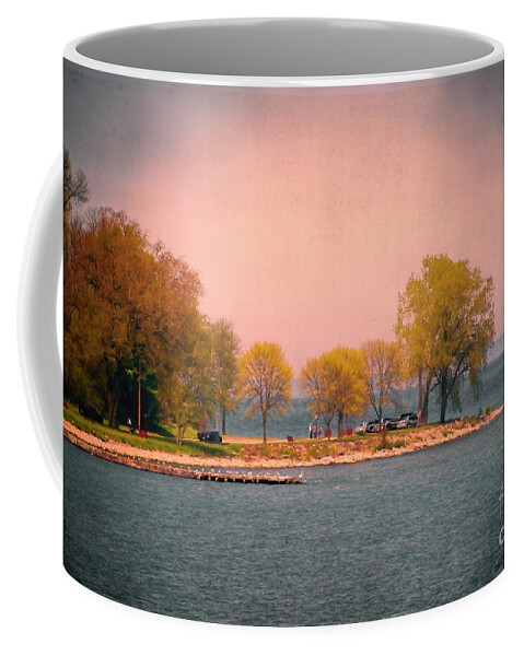 Picnic Coffee Mug featuring the photograph Picnic on the Point - Lake Michigan by Mary Machare