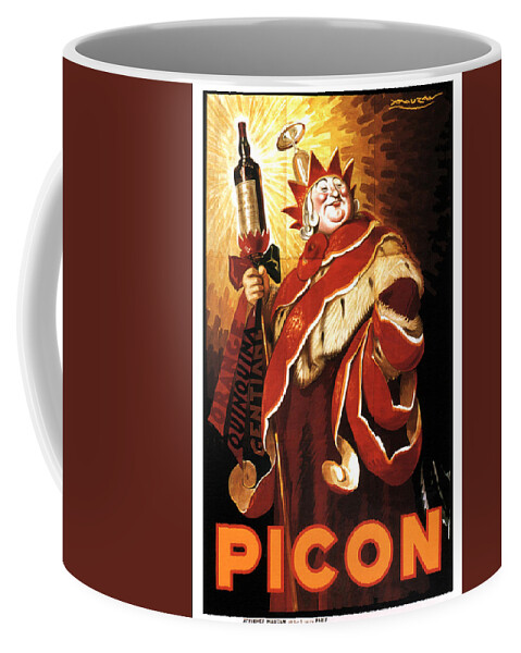 Vintage Coffee Mug featuring the mixed media Picon - Liquor, Beer - Vintage Advertising Poster by Studio Grafiikka