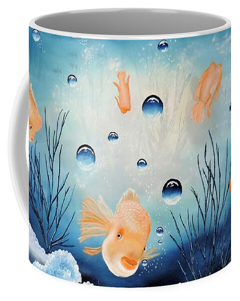 Blues Coffee Mug featuring the painting Picses by Dianna Lewis