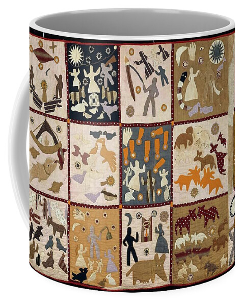 Pictorial Quilt American (athens Coffee Mug featuring the painting Pictorial quilt American by Harriet Powers