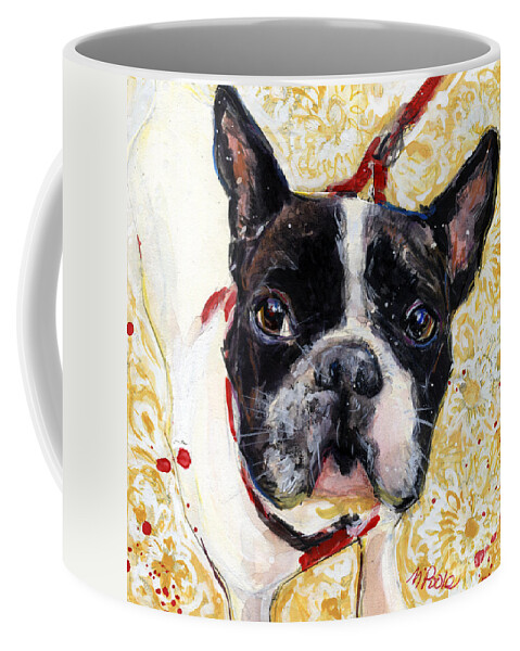 French Bulldog Coffee Mug featuring the painting Pie and I by Molly Poole