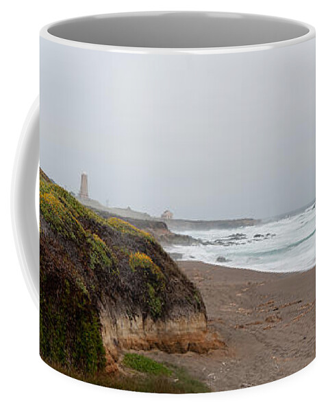 Beach Coffee Mug featuring the photograph Piedras Blancas Lighthouse by Andreas Freund