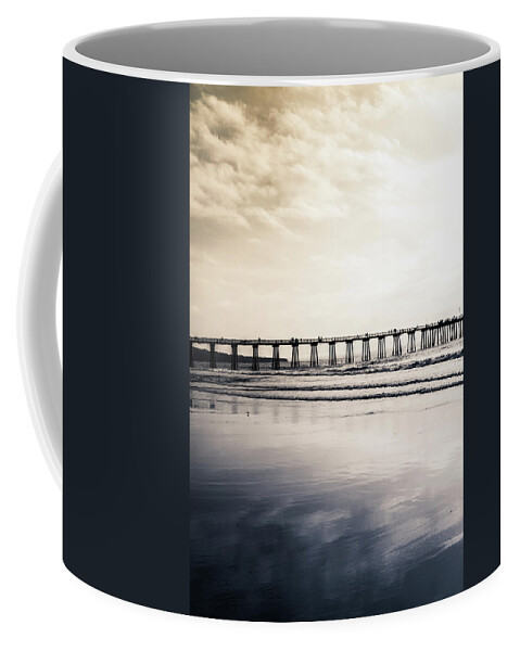 Pier Coffee Mug featuring the photograph Pier on DuoTone by Michael Hope