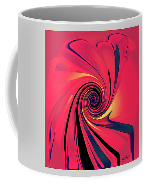 Abstract Coffee Mug featuring the digital art Pinch and Twirl 4 by Iris Gelbart