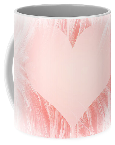 Pink Background love heart feather angels for design elements,Happy  valentines day,wedding card Coffee Mug by Nattaya Mahaum - Pixels