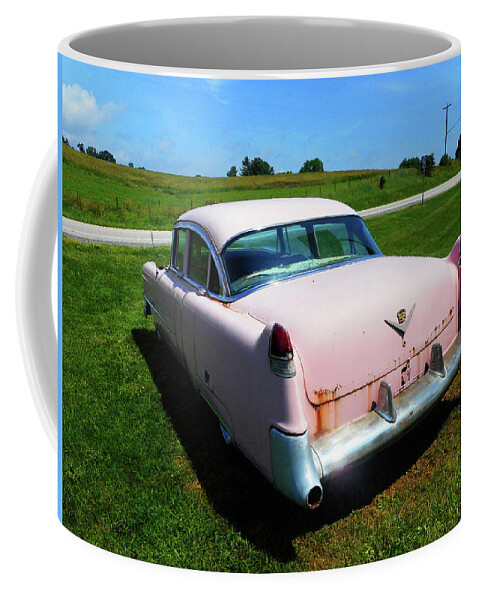 Atural Bridge Coffee Mug featuring the photograph Pink Cadillac Diner 3 by Ron Kandt