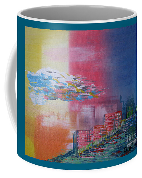 Coastal Coffee Mug featuring the painting Pink Coast by Corinne Carroll