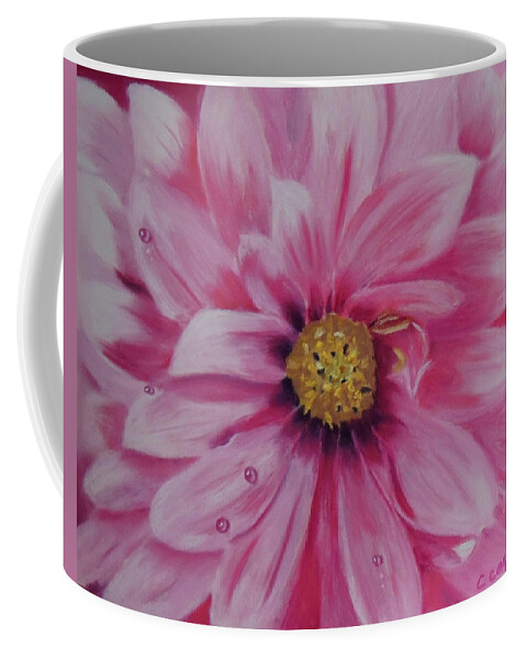Garden Coffee Mug featuring the pastel Pink Dahlia I by Carol Corliss