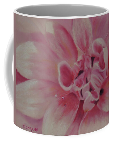 Flowers Coffee Mug featuring the pastel Pink Dahlia II by Carol Corliss