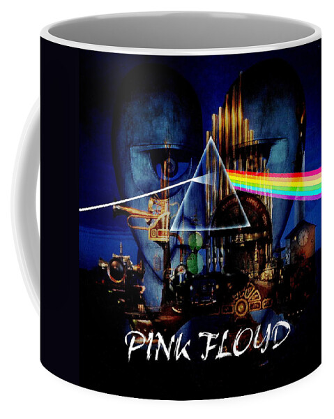 Pink Floyd Coffee Mug featuring the digital art Pink Floyd Montage by P Donovan