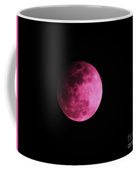 Full Moon Prints Coffee Mug featuring the photograph Pink Full Moon in April 2017 by J L Zarek