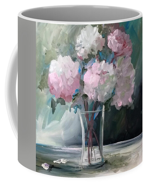 Peony Coffee Mug featuring the painting Pink Peonies by Terri Einer