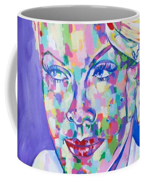 Pink Coffee Mug featuring the painting Pink by Janice Westfall