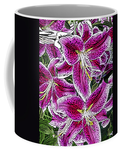 Nature Coffee Mug featuring the photograph Pink Lillies by Ann Tracy