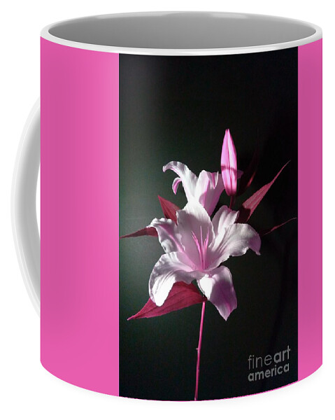 Pink Lily Coffee Mug featuring the photograph Pink Lily by Delynn Addams