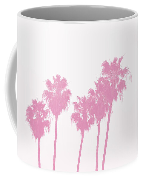 Palm Trees Coffee Mug featuring the photograph Pink Palm Trees- Art by Linda Woods by Linda Woods