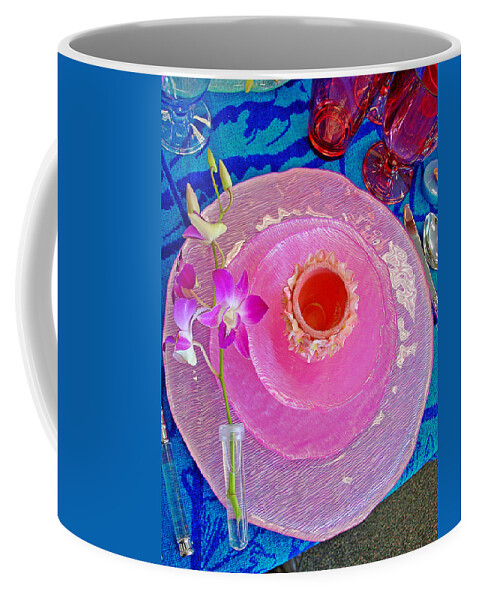Pink Coffee Mug featuring the photograph Pink Place Setting by Robert Meyers-Lussier