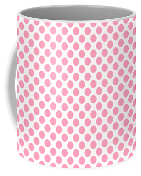 Pink Polka Dots Coffee Mug featuring the digital art Pink Polka Dots by Leah McPhail