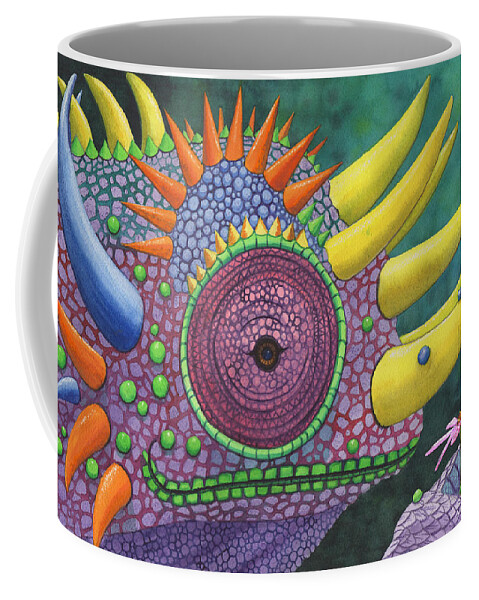 Lizard Coffee Mug featuring the painting Pink posy by Catherine G McElroy