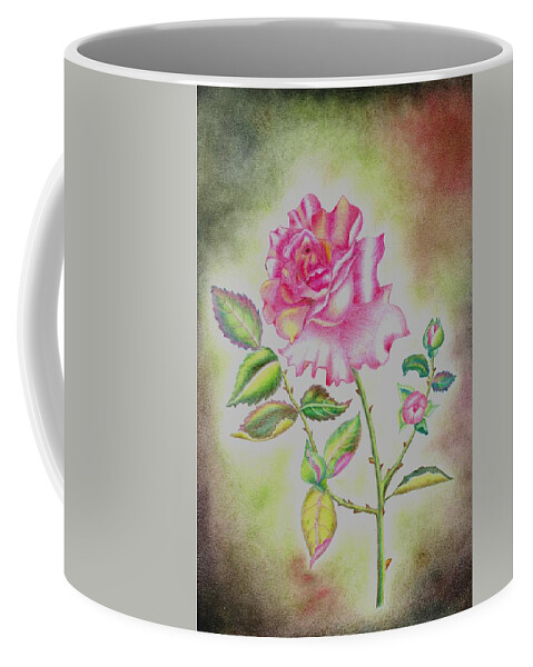 Pink Coffee Mug featuring the drawing Pink beauty by Tara Krishna