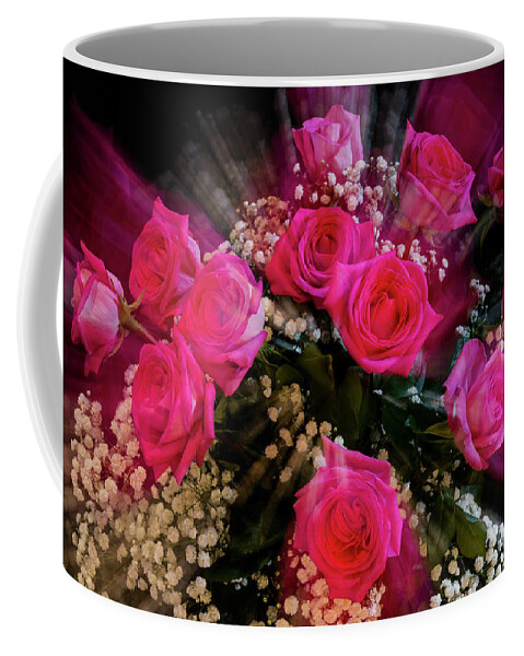 Pink Coffee Mug featuring the photograph Pink Roses Bouquet Explosion by James BO Insogna