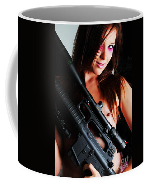 Artistic Photographs Coffee Mug featuring the photograph Pink Sniper by Robert WK Clark