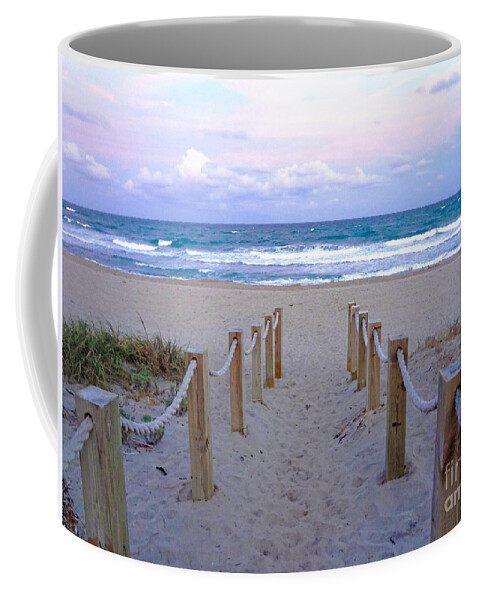 Ricardocreations Coffee Mug featuring the photograph Pink Sunrise Beach Treasure Coast Florida C6 by Ricardos Creations