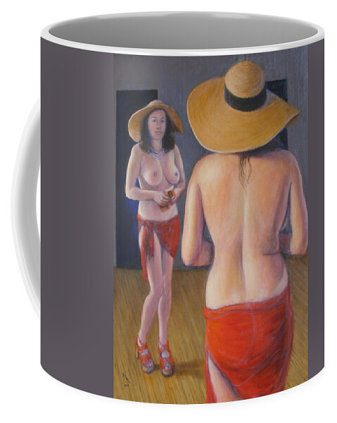 Realism Coffee Mug featuring the painting Pinup #3 by Donelli DiMaria